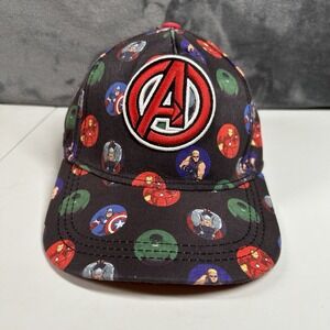 Marvel Avengers Snapback Hat Cap Black Superheros All Over Print Adjustable Kids